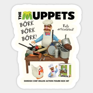 Swedish Chef Action figure Black Sticker